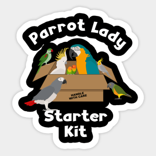 Parrot Lady Starter Kit for Bird Lover Sticker